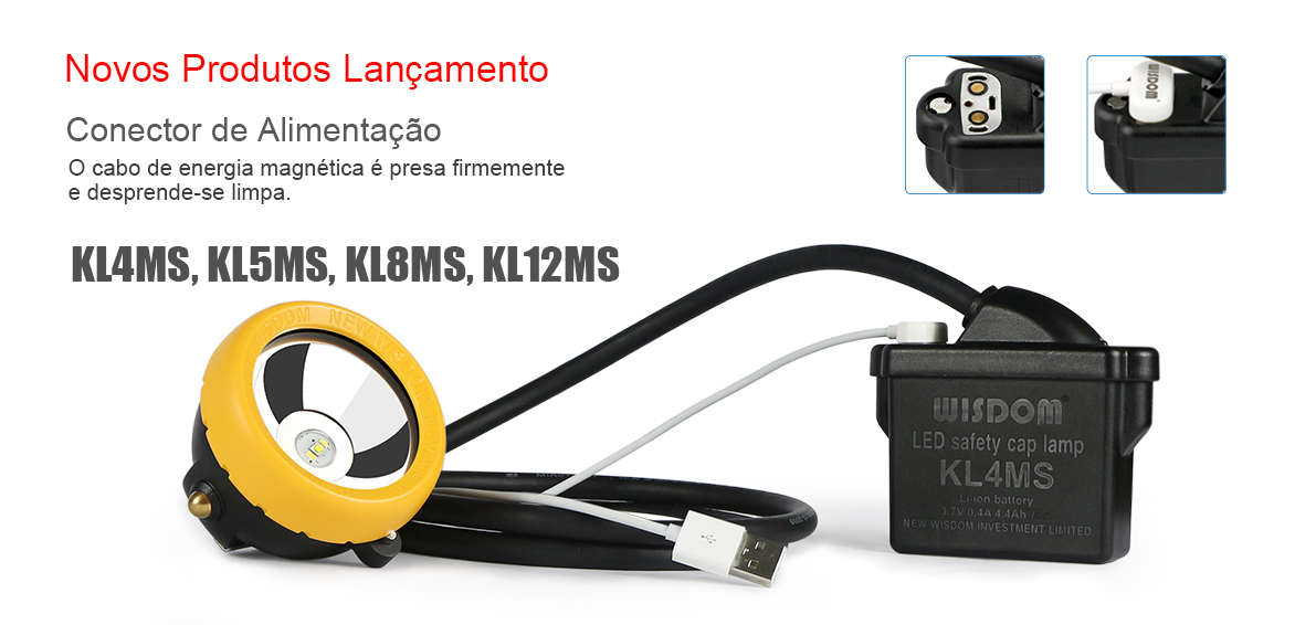 WISDOM novo produto KL4MS/KL5MS/KL8MS: Conector de Energia: o cabo de energia magnética