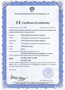 Certificado: La certificación Europea CE, producto: WISDOM marca KL5M lampara minera