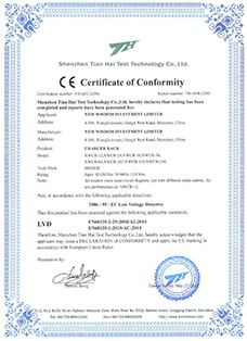 Certificado: A certificação Europeu CE, produto: WISDOM marca carregador racks para lâmpada mineiro (NWCR-12/NWCR-24/NWCR-30/NWCR-36/NWCR-60/NWCR-102/NWCR-120/NWCR-204)