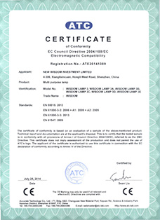 Certificate: The European CE certification, product: WISDOM brand Lamp 3A, 3B, 3C, 3D, 3E all in one multi purpose headlamps