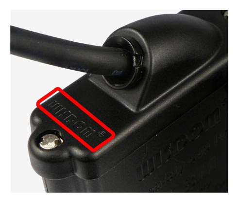 A WISDOM verdadeira: A caixa da bateria está marcada com o logotipo 