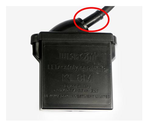 The fake: Battery box lead with rubber sheath