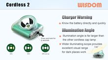 WISDOM Deslize: Headlamp & Miner's Cap Lamp - Sem Fio 2 charger warning illumination angle