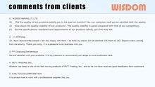 WISDOM Slide: Comments From Customer